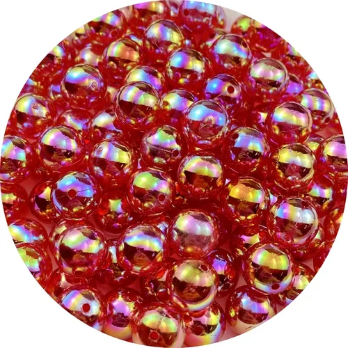 Miniatura 10 de 400 cuentas redondas acrílicas de 0.315 pulgadas de color AB, cuentas espaciadoras redondas con agujeros para aretes, pulseras, collares, llaveros