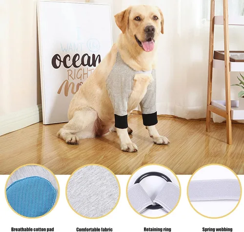 Miniatura 5 de Dog Elbow Protector, Front Leg Braces with Breathable Cotton Pad and Adjustable Buckles, for Medium Large Dogs Prevent Licking Wound and Joint