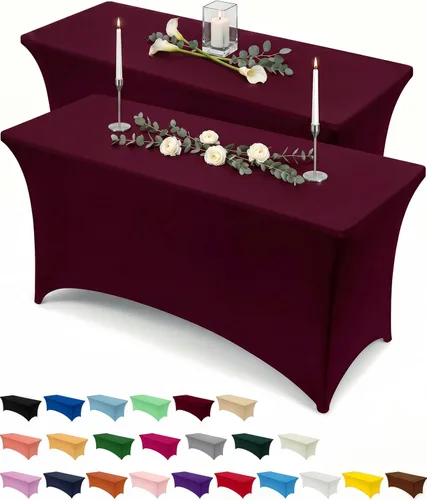 Miniatura 66 de Utopia Kitchen Mantel rectangular de spándex de 4 pies [1 unidad, negro] 200 GSM elástico, ajustado, lavable y resistente a las arrugas, cubierta