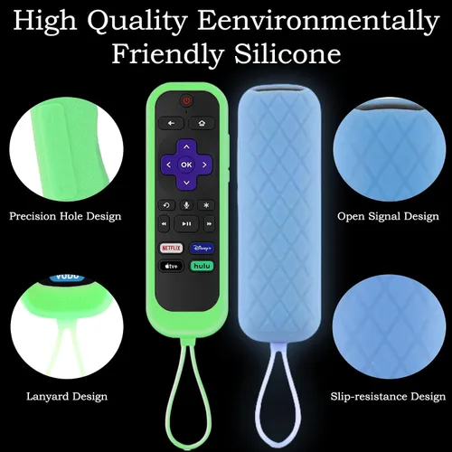 Miniatura 3 de Juego de 3 fundas para controles remotos Westinghouse Roku TV Onn Roku TCL Hisense Roku Funda protectora de silicona universal para Roku Remote