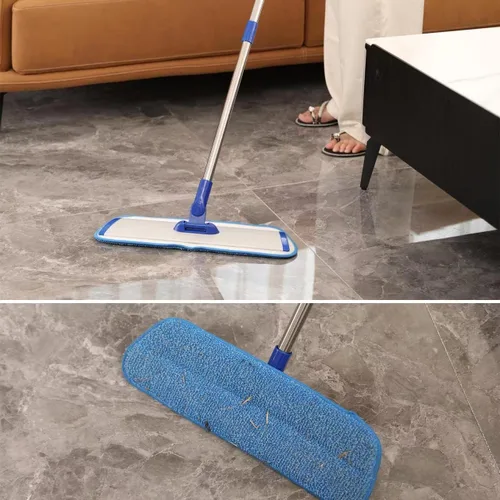 Miniatura 7 de Mopa profesional de microfibra de 45,7 cm para limpieza de pisos, fregona plana con mango de acero inoxidable, 4 almohadillas lavables reutilizables