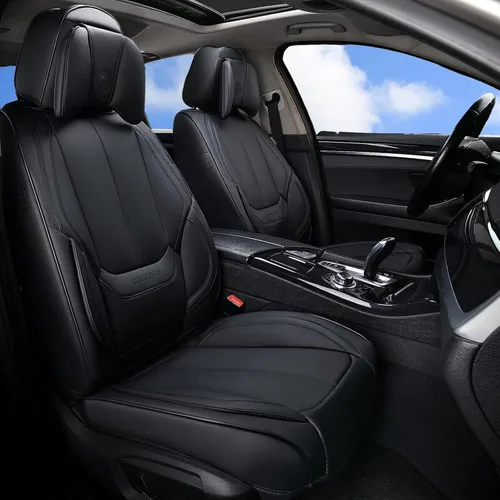 Miniatura 19 de Coverado Juego completo de fundas de asiento de automóvil, fundas de asiento para automóviles, fundas de asiento de coche beige para asientos