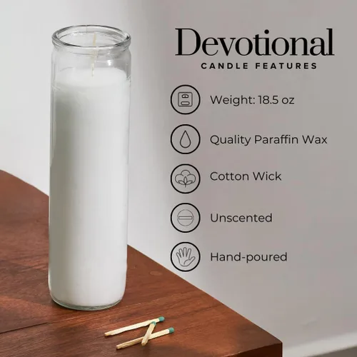 Miniatura 3 de Simply Soson - Velas de pilar blancas de 2x8 pulgadas de 7 días en vidrio, juego de 3, hasta 90 horas de tiempo de quemado, sin fragancia, velas