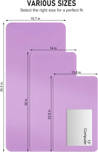 Miniatura 6 de Alfombrilla de escritorio, 60 x 35 cm, de piel sintética, antideslizante, alfombrilla grande para mouse para escritorio, impermeable, almohadilla