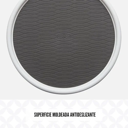 Miniatura 4 de Copco 5234754 Plato Giratorio Lazy Susan Antideslizante para Despensa, 12 Pulgadas, Blanco/Aguamarina