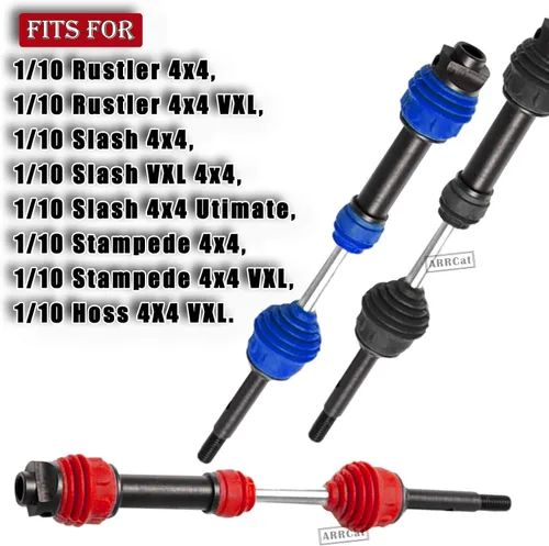 Miniatura 2 de Actualizaciones de ejes CVD para eje de transmisión 1/10 Slash VXL 4x4 Rustler Stampede Hoss VXL 4x4 4WD, 4 piezas de transmisión delantera y Azul
