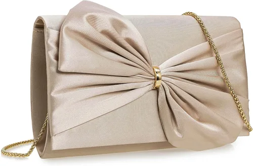 Miniatura 12 de CHARMING TAILOR Bolso formal de satén con lazo para mujer, bolso de embrague elegante para bodas, bailes, fiestas