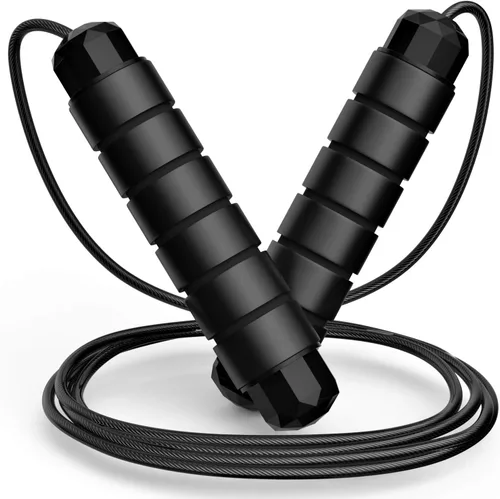 Cuerda de saltar sin enredos de velocidad rápida, cable de salto con rodamientos de bolas para mujeres, hombres y niños, cuerda de saltar de acero