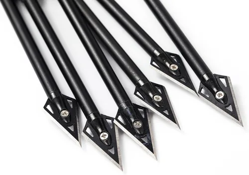 Miniatura 7 de Mini pernos de ballesta de aluminio, flechas de ballesta de 6.3 pulgadas, puntas afiladas de cabeza ancha, flechas de caza para 50-80 libras, mini