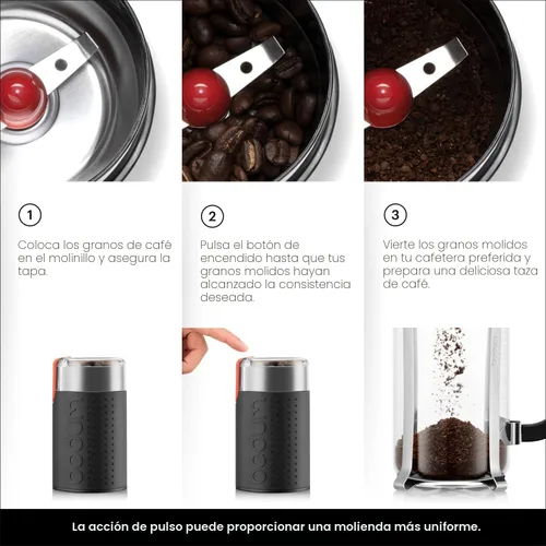 Miniatura 3 de Molinillo Bodum. Molinillo de café con cuchillas eléctricas Bistro, Negro