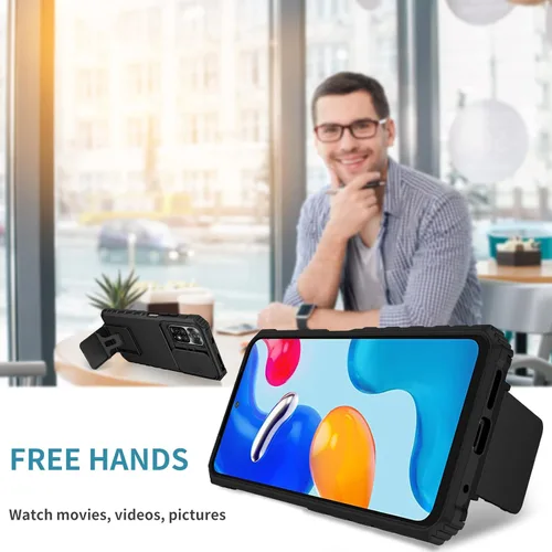 Miniatura 7 de Funda compatible con Xiaomi Redmi Note 12 Pro 4G Dimensional Soporte Ventana Deslizante Teléfono Móvil Funda Protectora a Prueba de Golpes Funda