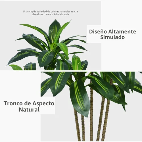 Miniatura 7 de Árbol artificial de Dracaena de 5 pies, árbol falso con maceta alta negra, planta falsa de yuca sintética en maceta, planta artificial para el Negro