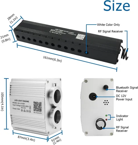 Miniatura 4 de AKEPO - Kit de luz musical RGBW de 16 W, parpadeante, estrella fugaz, de cabezal doble, fibra óptica, controlada a través de aplicación