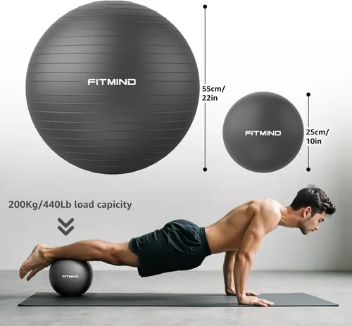 Miniatura 6 de Exercise Balls Set 22-30 Inch & 9 Inch, Small Pilates Ball with Pump, Pregnancy Ball for Women, Yoga Balls for Exercise, Small Exercise Ball for