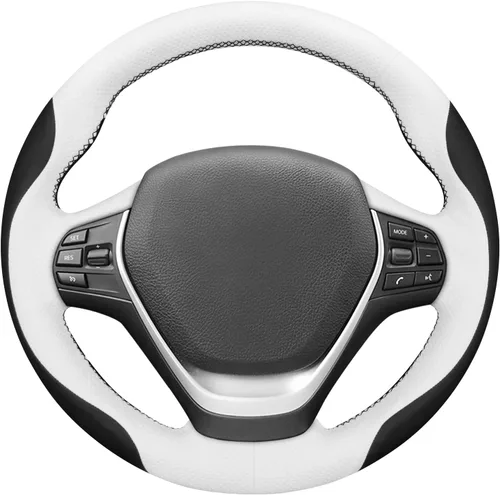 Miniatura 7 de MEWANT Envoltura de volante de ante negro cosida a mano para BMW 2Series F22 F23 F30 F34 F32 F33 F36 Cubierta de volante DIY