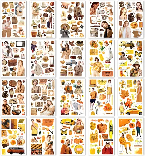 Miniatura 12 de BLEDS Calcomanías para Álbumes de Recortes, Libro de Calcomanías de Plantas y Hongos con Calcomanías Estéticas Ephemera, Suministros de Journaling