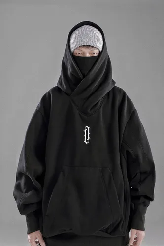Miniatura 4 de Niepce Inc Streetwear - Sudadera con capucha pesada de gran tamaño con polaina para el cuello