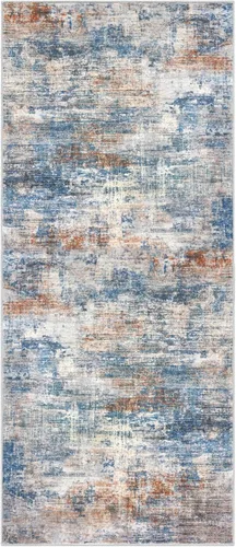 Miniatura 386 de IOHOUZE Alfombra abstracta lavable de 3 x 12 pies para pasillos, antideslizante para cocina, camino de entrada de lana sintética para interiores