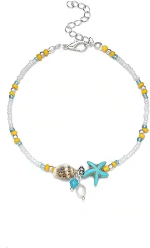 Miniatura 8 de Tobilleras de cadena de estrellas de mar, tobilleras para pies de playa, para mujeres y niñas