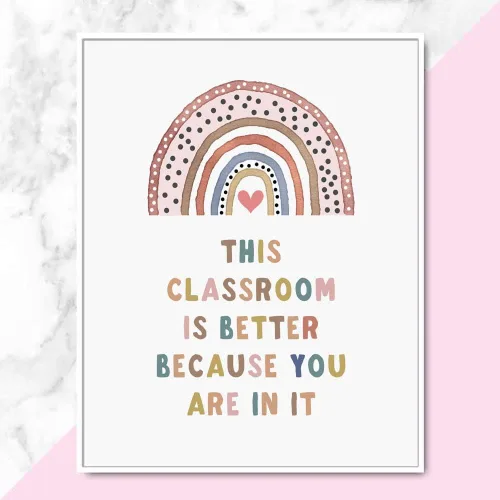 Miniatura 3 de This Classroom Is Better Because You Are In It, Boho Classroom Decor, Classroom Poster, Playroom Decor, Acceptance Sign, Teacher Sign, Back to