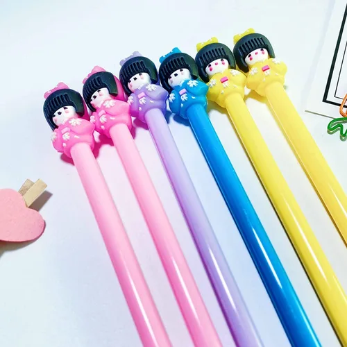 Miniatura 7 de Juego de bolígrafos de gel a la moda, lindo color caramelo, colorido, tinta de gel, bolígrafos kawaii encantadores dibujos animados japonesas