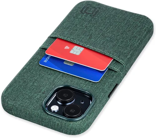 Miniatura 11 de Dockem Funda para tarjetas para iPhone 15 con placa de metal integrada para montaje magnético y 2 bolsillos para tarjetas: Cartera Luxe M2, piel