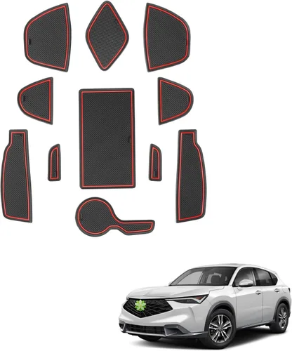 Miniatura 18 de Alfombrillas de ranura de puerta Acadia 2025 2026 para accesorios GMC Acadia 2026, alfombrillas de goma interior antideslizantes, forro de consola