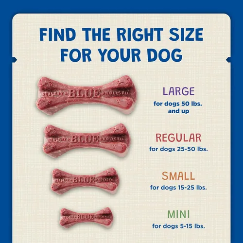 Miniatura 7 de Blue Buffalo Dental Bones - Mini golosinas dentales naturales para masticar para perros, (5-15 libras) bolsa de 12 onzas