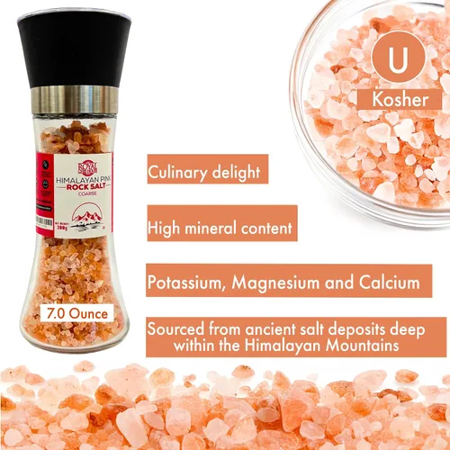 Miniatura 3 de Sal rosa del Himalaya de grano grueso a granel en frasco, cristales gourmet puros 100% naturales, contiene 84 minerales adecuados para exfoliantes