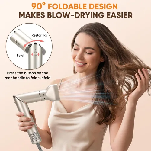 Miniatura 7 de Cepillo secador de pelo 8 en 1 con rizador de envoltura automática, rizador de 1.25 pulgadas, secado rápido, plegable, 110,000 rpm, para mujeres