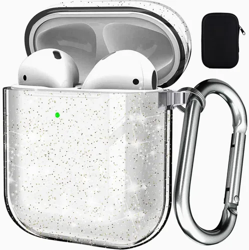 Miniatura 15 de Valkit - Funda transparente protectora para estuche de AirPods, con llavero, poliuretano termoplástico suave, a prueba de golpes, compatible