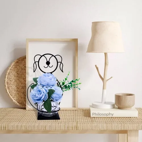 Miniatura 5 de Soporte de jarrón de planta de cristal de escritorio, soporte de terrario de metal para plantas, decoraciones creativas para el hogar, patio, Perro