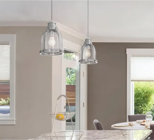 Miniatura 4 de Westinghouse 6117800 Cindy - Mini lámpara colgante para interiores, estilo vintage, acabado de níquel cepillado, cristal transparente cepillado