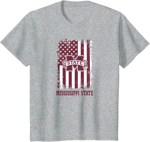 Miniatura 8 de Camiseta patriótica retro con bandera estadounidense de los Mississippi State Bulldogs, Negro