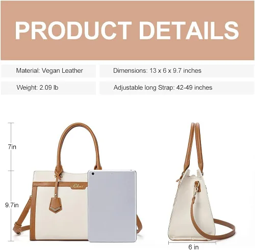 Miniatura 6 de CLUCI Satchel - Bolso de mano para mujer, bolso de hombro cruzado para mujer