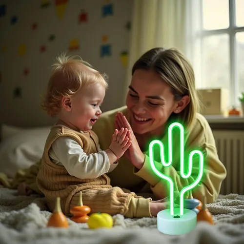 Miniatura 5 de Luces de neón de cactus verdes con base de soporte, letreros de neón de cactus para dormitorio, mesa, bar, cumpleaños, decoración de Navidad, verano