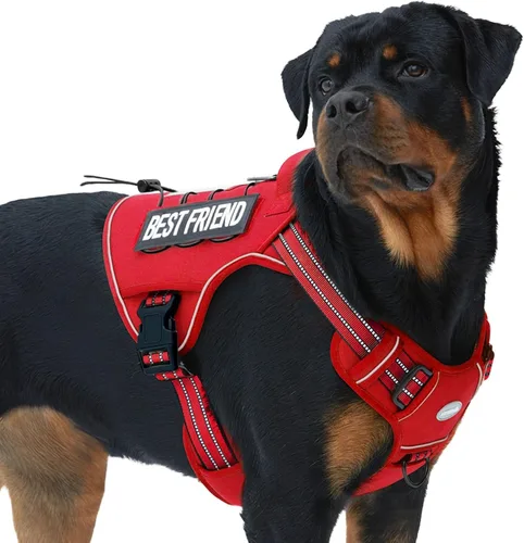Miniatura 57 de Auroth - Arnés táctico para perros pequeños y medianos, sin tirones, arnés ajustable para mascotas, reflectante, K9, entrenamiento, trabajo, de Gris