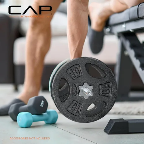 Miniatura 6 de CAP Barbell Placas de peso de agarre estándar de 1 pulgada Negro