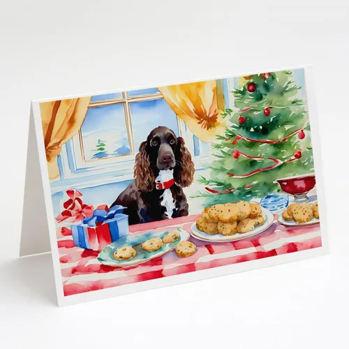 Miniatura 95 de Caroline's Treasures DAC3884GCA7P Paquete de 8 tarjetas en blanco de Navidad con galletas de husky siberiano Tarjetas de felicitación con sobres