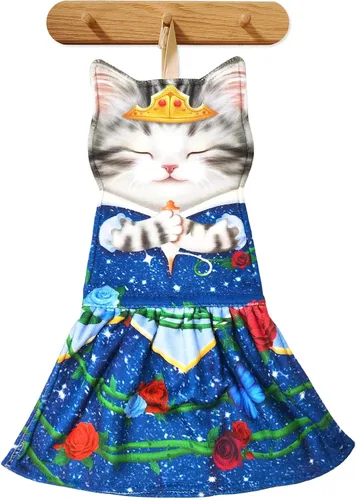 Miniatura 33 de PAT JUUMG - Toallas graciosas de mano con forma de gato para decoración de baño y cocina, toallas decorativas colgantes para la cara, súper