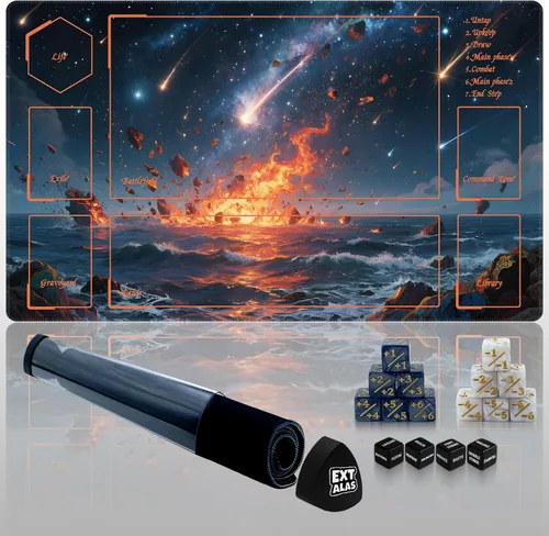 Miniatura 8 de Tapete MTG TCG -Incluye tubo de almacenamiento y 7 dados-¡Experimenta calidad de primer nivel y alfombrilla impermeable y antideslizante con bloqueo
