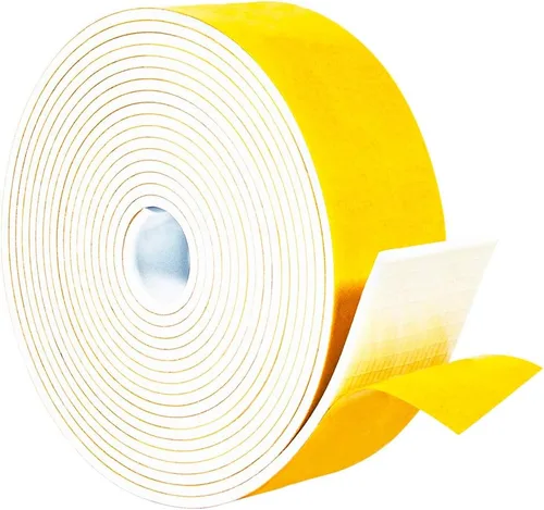 Miniatura 15 de Yotache Burlete fino blanco de 1/2 pulgadas x 1/16, cinta de sellado de junta de espuma para ventana, jamba de puerta corredera, altavoz, tablero