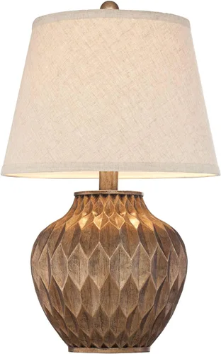 Miniatura 6 de 360 Lighting Buckhead - Juego de 2 lámparas de mesa pequeñas de estilo tradicional de 22 pulgadas de alto, urna geométrica de bronce cálido