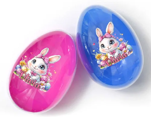 Miniatura 9 de Artsadd Huevo de Pascua de madera personalizado – Huevo de madera grabado con láser personalizado para niños y niños pequeños, relleno de cesta