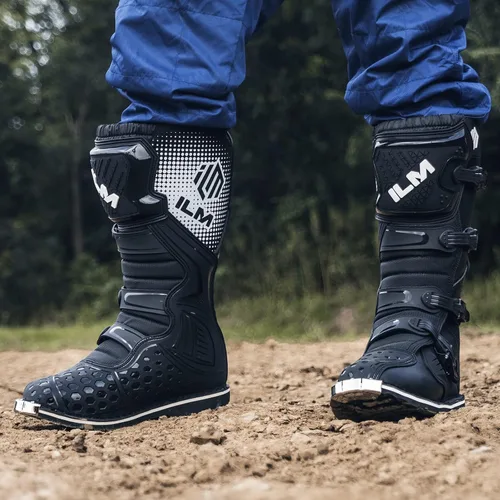 Miniatura 2 de ILM Botas de motocicleta impermeables ATV Motorcross Dirt Blike para hombres, modelo MX3 negro (black-adult)