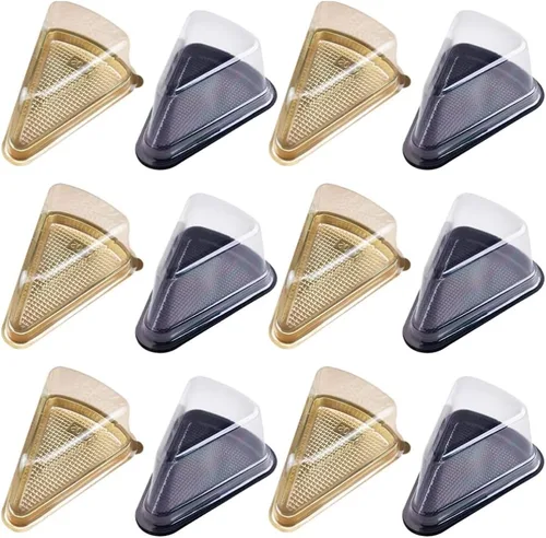 Abaodam Cajas triangulares para rebanadas de pastel de 5.5 pulgadas, transparentes, reutilizables, con tapas, para pasteles de queso, mousse,