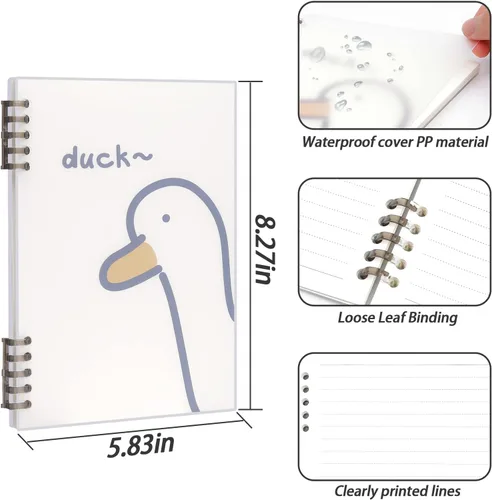 Miniatura 2 de elephtree Cuaderno de espiral, cuaderno recargable y juego de papel de relleno en total de 120 hojas, cuadernos con rayas universitarias con 2