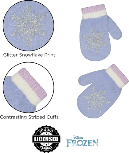 Miniatura 5 de Disney Juego de gorro y guantes de invierno para niñas de 2 a 4 años o Frozen 2 con gorro Elsa Anna y guantes para niños de 4 a 7 años