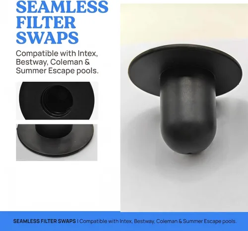 Miniatura 5 de Tapón para bomba de piscina compatible con mangueras de 1.25 pulgadas de diámetro para piscinas Bestway e Intex, tapón de pared de natación