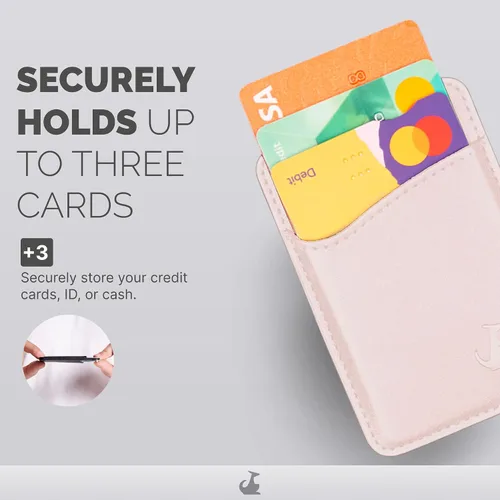 Miniatura 7 de Wallaroo Premium - Tarjetero adhesivo de cuero para teléfono celular - Para Android e iPhone - Para mujeres y hombres - Resistente con forro